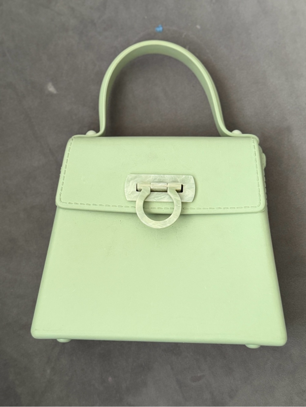 Vintage Salvatore Ferragamo Mint Green Top-Handle Mini Bag
